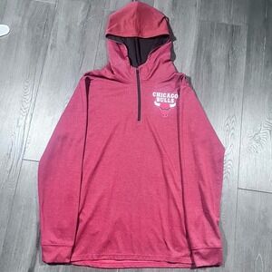 Chicago Bulls Hoodie Mens Sz‎ Large Logo Long Sleeve Red Basketball NBA Street